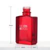 Custom 1oz Square Red Glass Spray Bottles for Essential Oils, Toner
