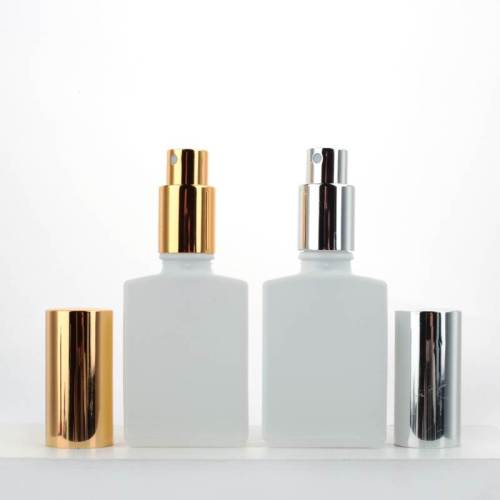 Botellas de spray de vidrio cuadradas de 1 oz al por mayor para aceites esenciales | Color blanco mate.
