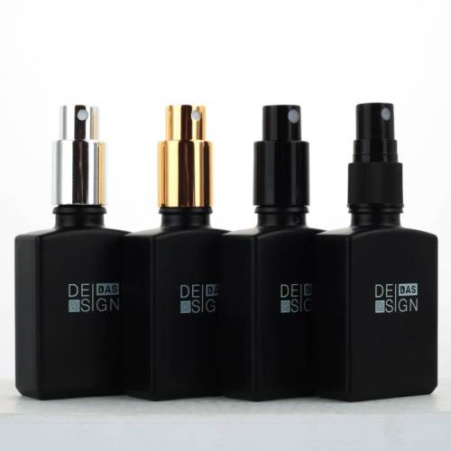 Custom Matte Black Square Glass Spray Bottles for Essential Oils, Toner