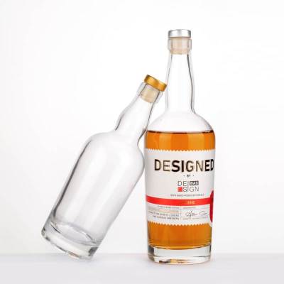 Botellas de licor de vidrio Tennessee de 500 ml y 750 ml al por mayor con corcho