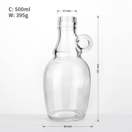 Custom 16oz 500ml Glass Maple Syrup Bottles for Sauces, Liquors, Honey