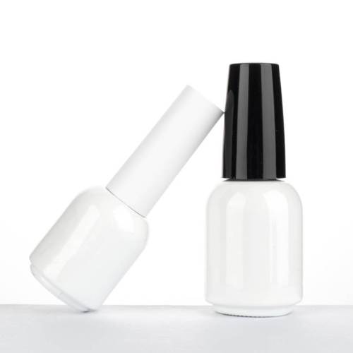 Botellas de esmalte de uñas vacías redondas personalizadas de 10 ml y 15 ml | Blanco