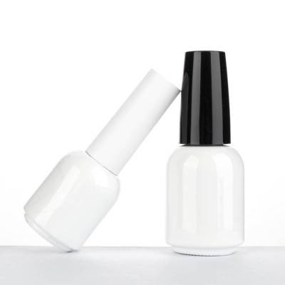 Botellas de esmalte de uñas vacías redondas personalizadas de 10 ml y 15 ml | Blanco