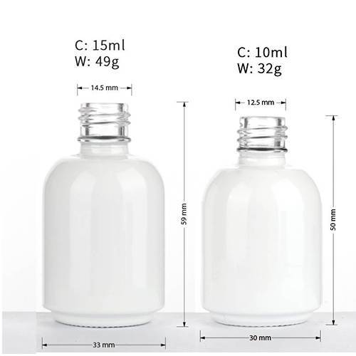 Custom 10ml 15ml Round Empty Nail Polish Bottles | White