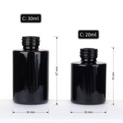 Wholesale Black Glass Cosmetic Pump Lotion Bottles with Treatment Pump for Emulsion, Serum