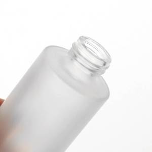 Botellas de bomba de loción de suero de vidrio esmerilado al por mayor con bomba de tratamiento