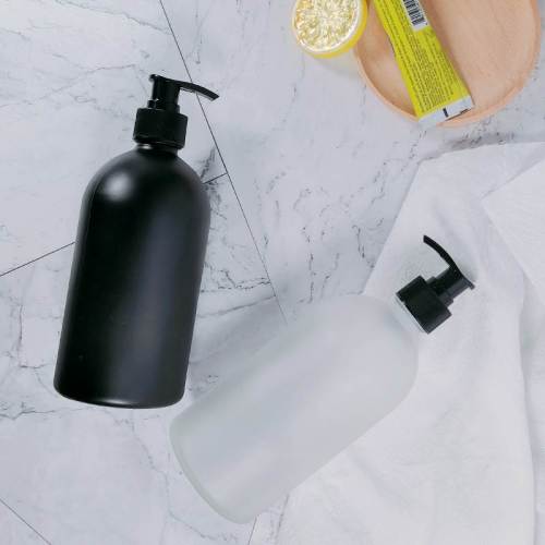Wholesale Hand Soap Dispenser Glass Pump Bottles 375ml 500ml | Black, Frosted