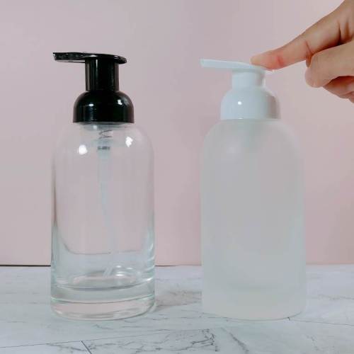 Dispensador de jabón espumoso de vidrio, botellas desinfectantes para manos, venta al por mayor, 250ml, 375ml