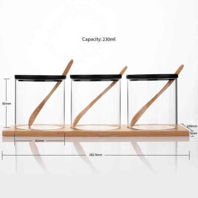 Glass Spice Jars Set with Bamboo Lids Wholesale 8 oz | Borosilicate Material