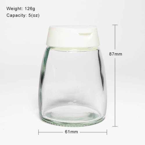 5 oz Glass Spice Jars with Plastic Shaker Lids Wholesale