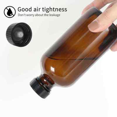 Custom Amber Boston Roud Glass Beverage Bottles for Juice | Cold Brew Coffee Bottles