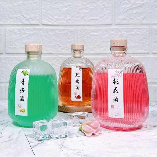 زجاجات المشروبات الزجاجية المستديرة بالجملة للعصير مع الفلين | 375 مل 500 مل