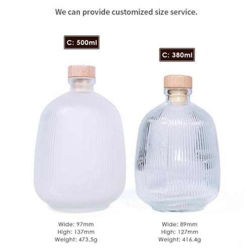 Wholesale Round Glass Beverage Bottles for Juice with Cork | 375 ml 500 ml