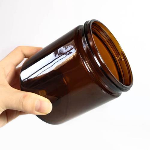 16 oz Amber Glass Candle Jars Wholesale | Glass Candle Vessels
