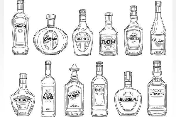 designed liquor bottles