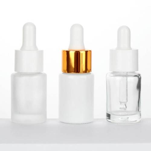 Botellas cuentagotas pequeñas de 15 ml al por mayor | Esmerilado, Claro, Color Blanco