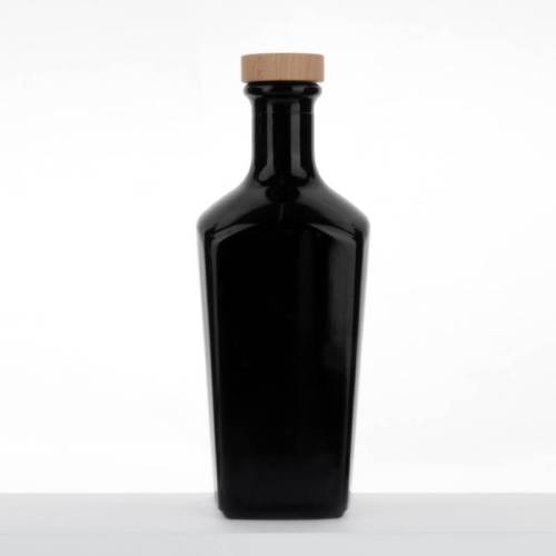 Botellas de licor de vidrio negro brillante personalizadas de 750 ml | Botellas de alcohol