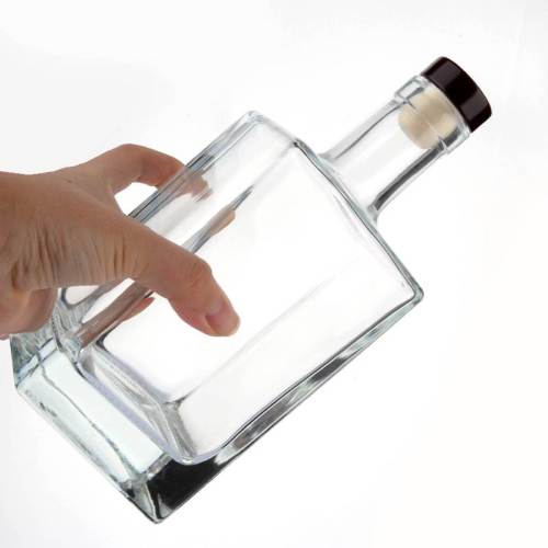 700ml Square Glass Liquor Bottles Wholesale with Corks | Vodka Bottles