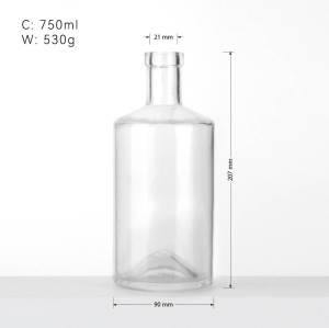 750 ml Glass Liquor Bottles Wholesale with Corks for Sale