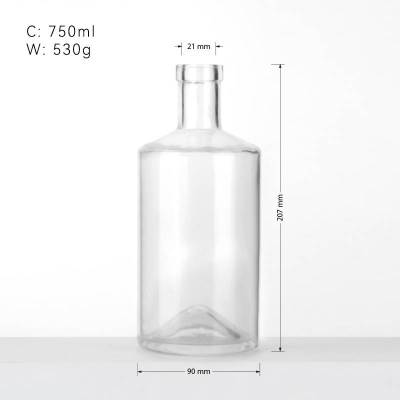 750 ml Glass Liquor Bottles Wholesale with Corks for Sale