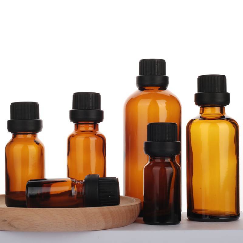 amber glass essential oil bottles