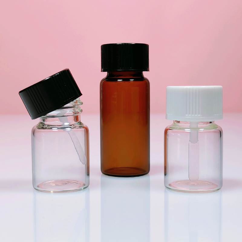 small glass vials