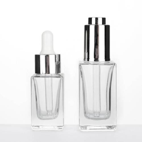Botellas de Vidrio Cuadradas Transparentes para Aceites Esenciales al por mayor | 20ml 30ml