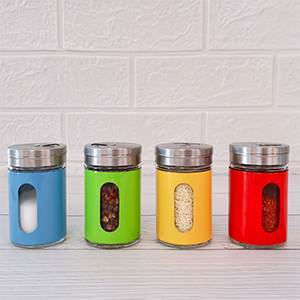cylinder spice jar with stainless steel