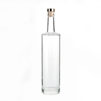 Custom Clear Glass Vodka Liquor Spirit Bottles 750 ml with Corks | Bar Top Finish