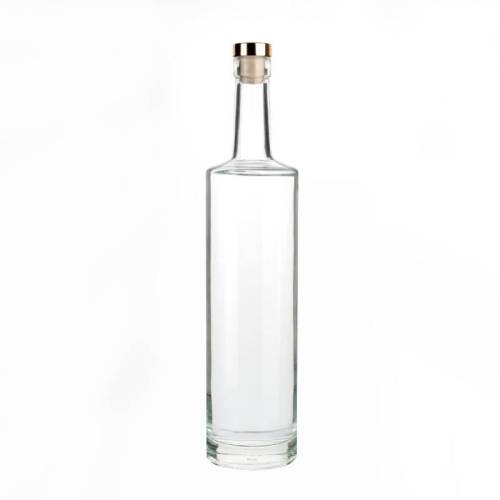 Custom Clear Glass Vodka Liquor Spirit Bottles 750 ml with Corks | Bar Top Finish