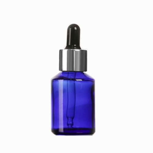 Custom Blue Glass Dropper Bottles | Skincare Hair Oil Serum Bottles for Essential Oil, Beard Oil