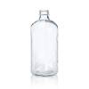 Boston Round Glass Bottles | Clear Glass Bottles with Black Poly Cone Caps for Juice, Potion, Liquor, Kombucha