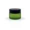Custom 1 oz Glass Cosmetic Jars Matte Green wiht Plastic Lids for Makeup Cream