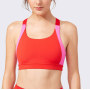 Custom Cross Back Adjustable Strappy Sports Bra with Colorful Pannel-Aktik