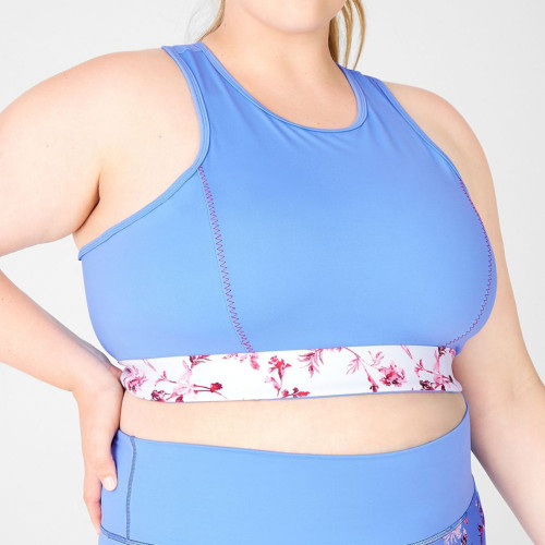 Plus Size Light Blue Full Support Best Sports Bras for Large Breasts with Custom Logo-Aktik