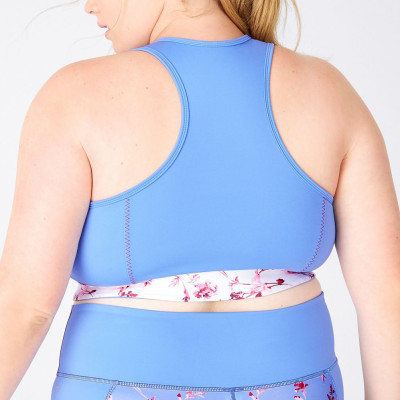 Plus Size Light Blue Full Support Best Sports Bras for Large Breasts with Custom Logo-Aktik