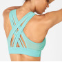 Private Label Comfortable Front Criss Cross Soft Mesh Sports Bra with Supportive Cross Back Straps-Aktik