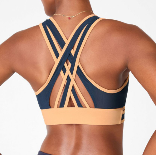 Custom Criss Cross Soft Mesh Sports Bra with Supportive Cross Back Straps-Aktik