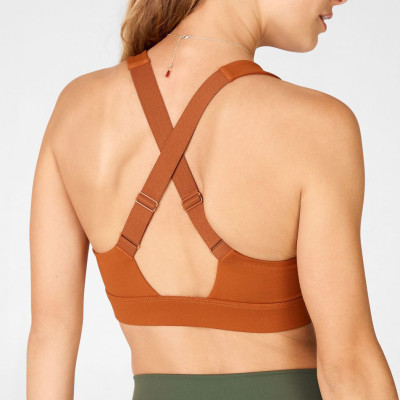 Best Push Up Navy Blue Adjustable Strappy Back Best Sports Bra For Running-Aktik