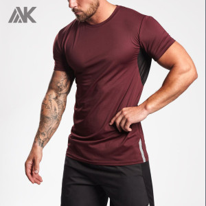 Mens Short Sleeve Slim Fit Custom Dri Fit Shirts Wholesale with Mesh-Aktik