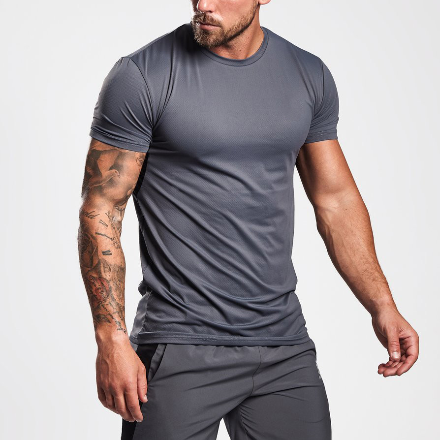 Mens Short Sleeve Slim Fit Custom Dri Fit Shirts Wholesale with Mesh ...