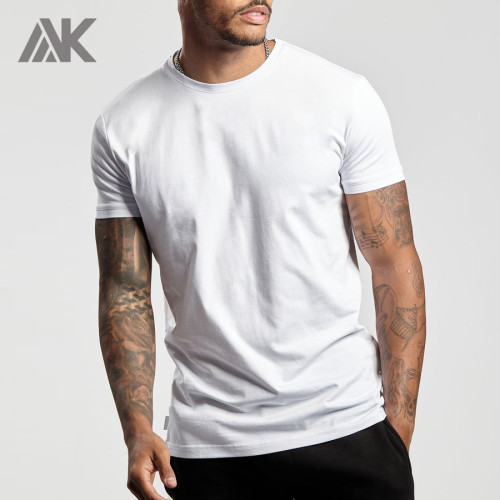Benutzerdefinierte Kurzarm Rundhalsausschnitt Hochwertige weiche Baumwoll-T-Shirts für Herren-Aktik