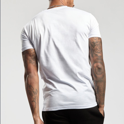 Magliette personalizzate in cotone morbido di alta qualità con girocollo a manica corta per uomo-Aktik
