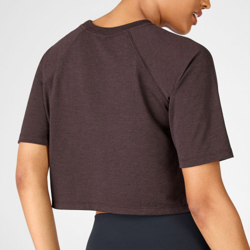 Benutzerdefiniertes dickes Baumwoll-Rundhalsausschnitt übergroßes kurzes T-Shirt für Damen-Aktik