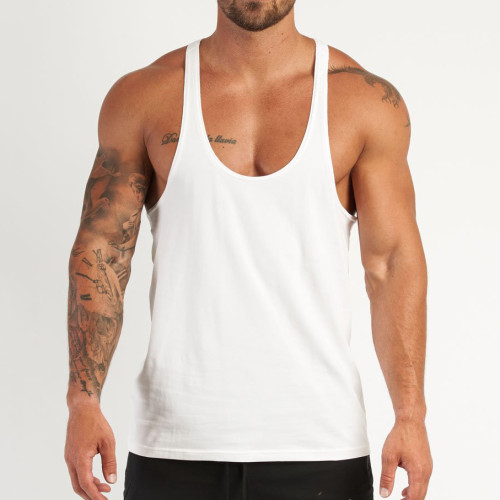 Custom Cotton Tank Tops Mens Stringer Tank Tops Wholesale with Printing-Aktik