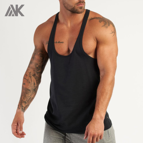 Custom Cotton Tank Tops Mens Stringer Tank Tops Wholesale with Printing-Aktik