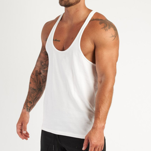 Custom Cotton Tank Tops Mens Stringer Tank Tops Wholesale with Printing-Aktik