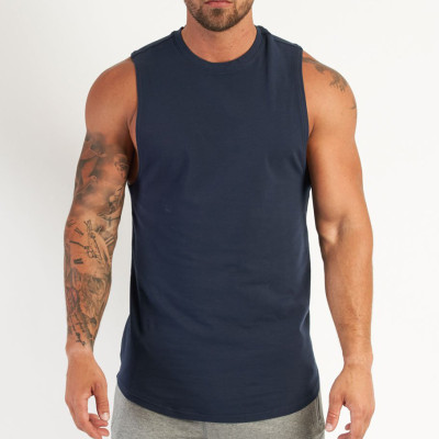 Custom Mens Round Neck Cotton Bulk Workout Tank Tops with Printing-Aktik