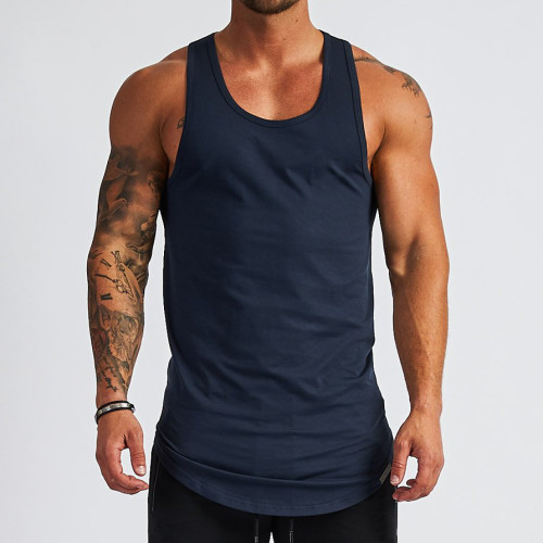 Custom Rundhals Racerback Cotton Athletic Tank Tops für Herren-Aktik