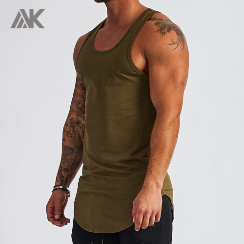 Custom Rundhals Racerback Cotton Athletic Tank Tops für Herren-Aktik